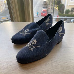 Mens Animas Code Slipper, Drake Navy Linen